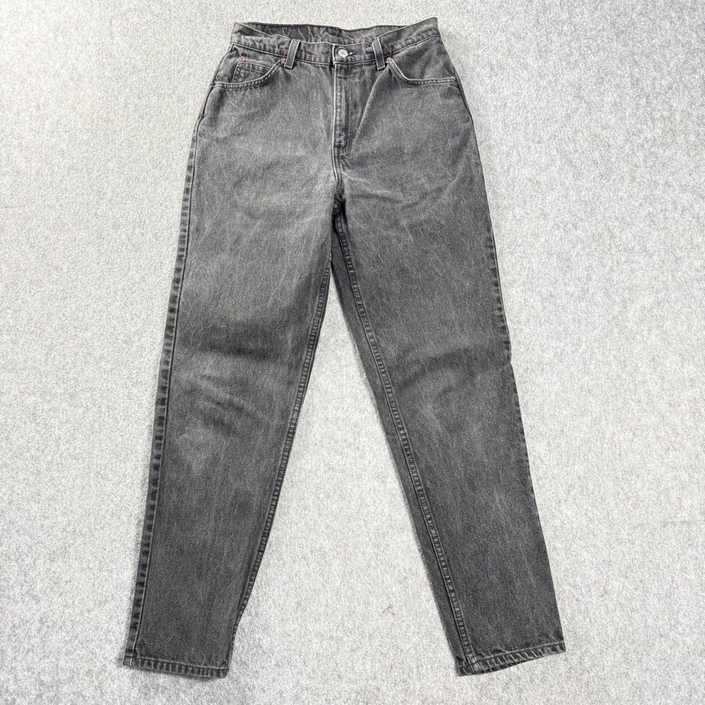 Vintage Levis 521 Jeans Womens 12 Faded Black USA 90s Tapered Fit Tapered Leg‎